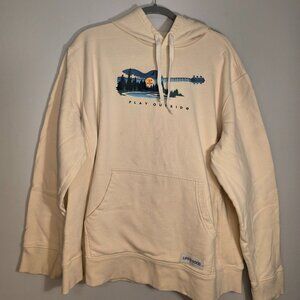 Life Is Good "Play Outside" Guitar Yellow Hoodie XL